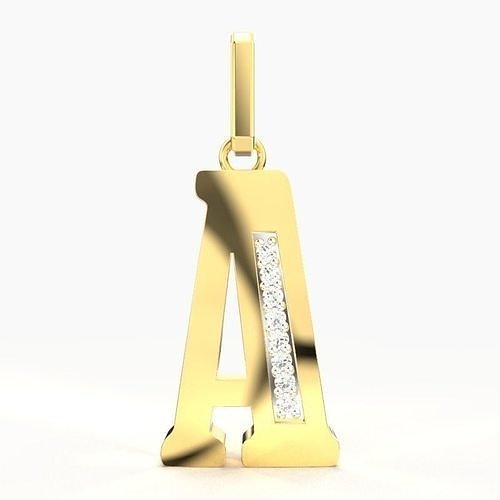 A ALPHABET SCRIPT DIAMOND PENDANT 3D print model