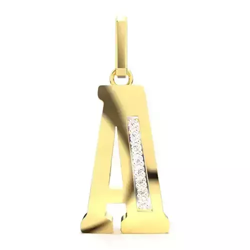 A ALPHABET SCRIPT DIAMOND PENDANT 3D print model