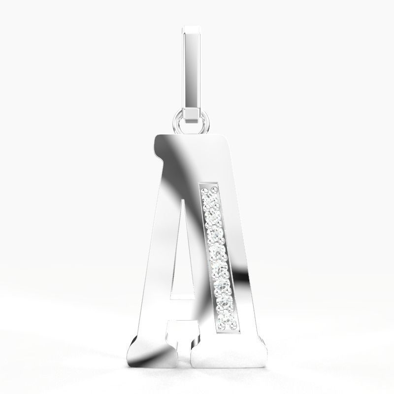 A ALPHABET SCRIPT DIAMOND PENDANT 3D print model_13