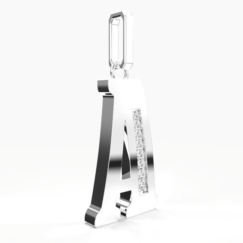 A ALPHABET SCRIPT DIAMOND PENDANT 3D print model_15