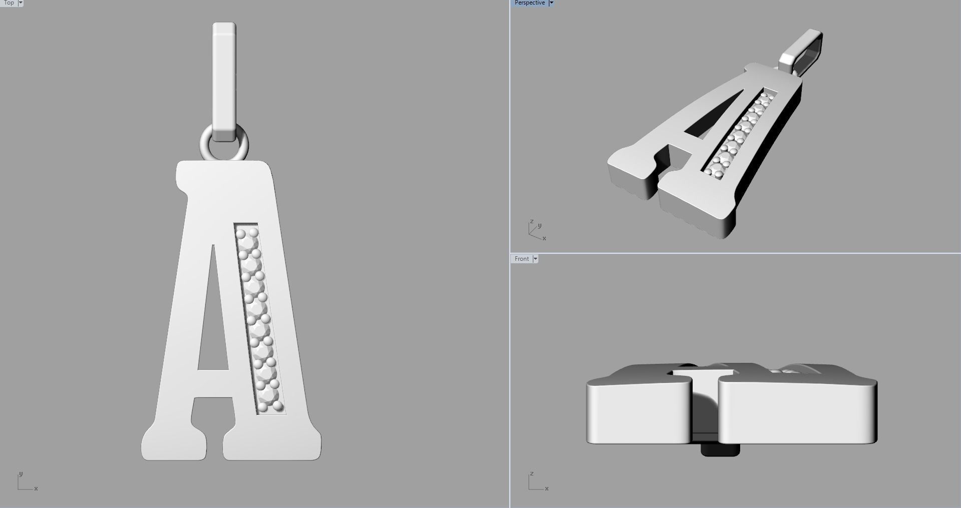 A ALPHABET SCRIPT DIAMOND PENDANT 3D print model_6