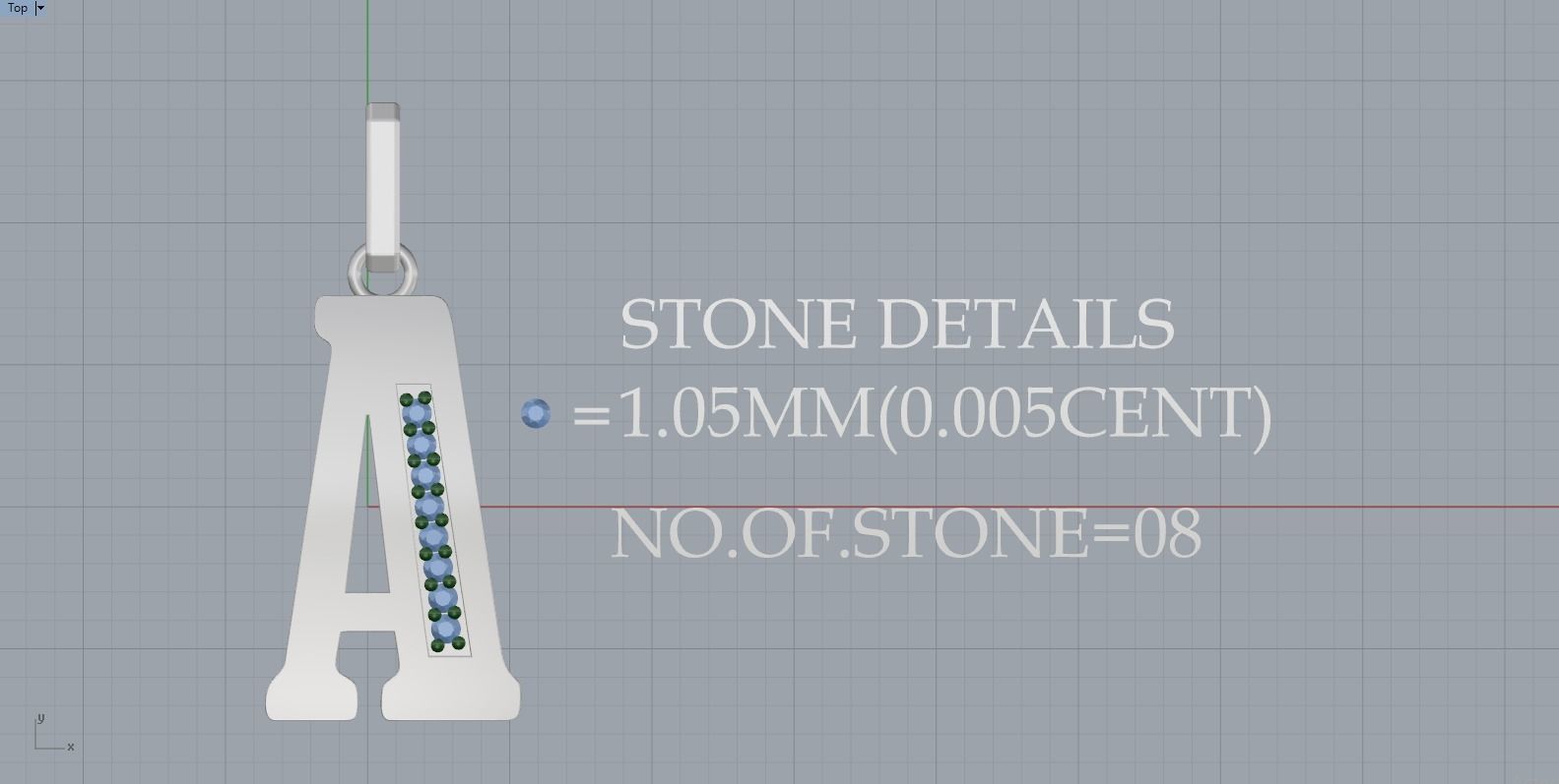 A ALPHABET SCRIPT DIAMOND PENDANT 3D print model_7