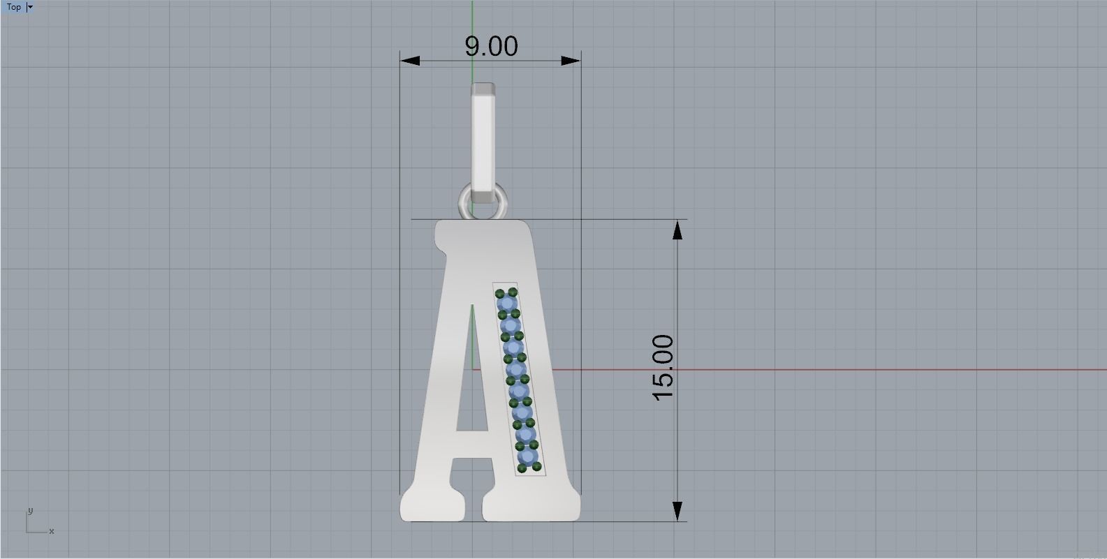 A ALPHABET SCRIPT DIAMOND PENDANT 3D print model_5