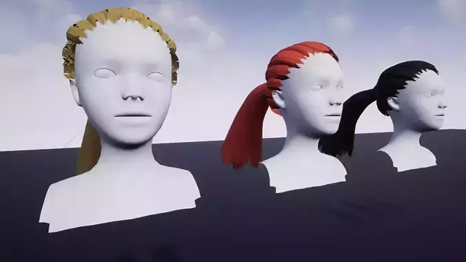 Hairstyle 3 three mannequin heads