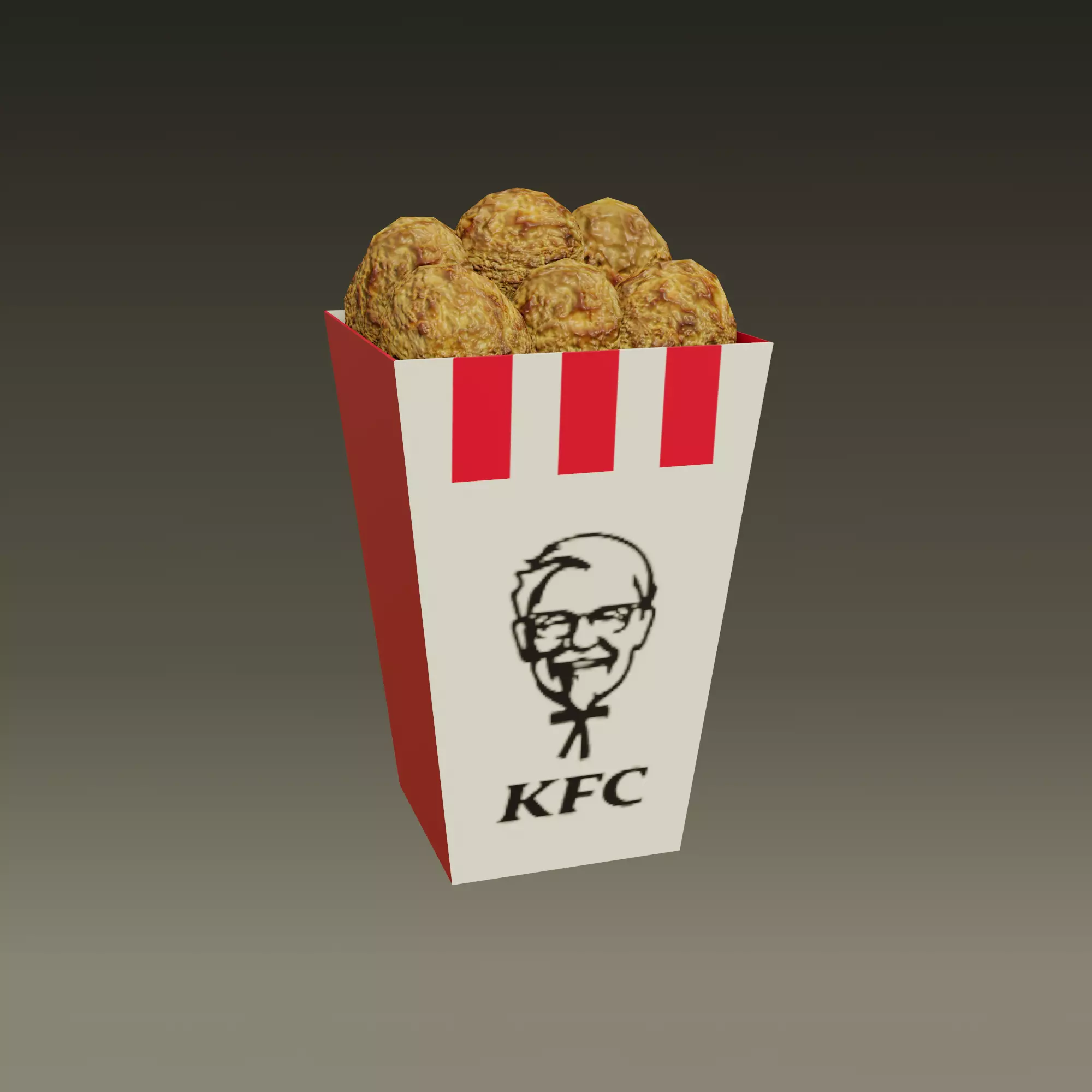 KFC - Kentucky Fried Chicken - medio - 2021 - low poly Low-poly 3D model_0