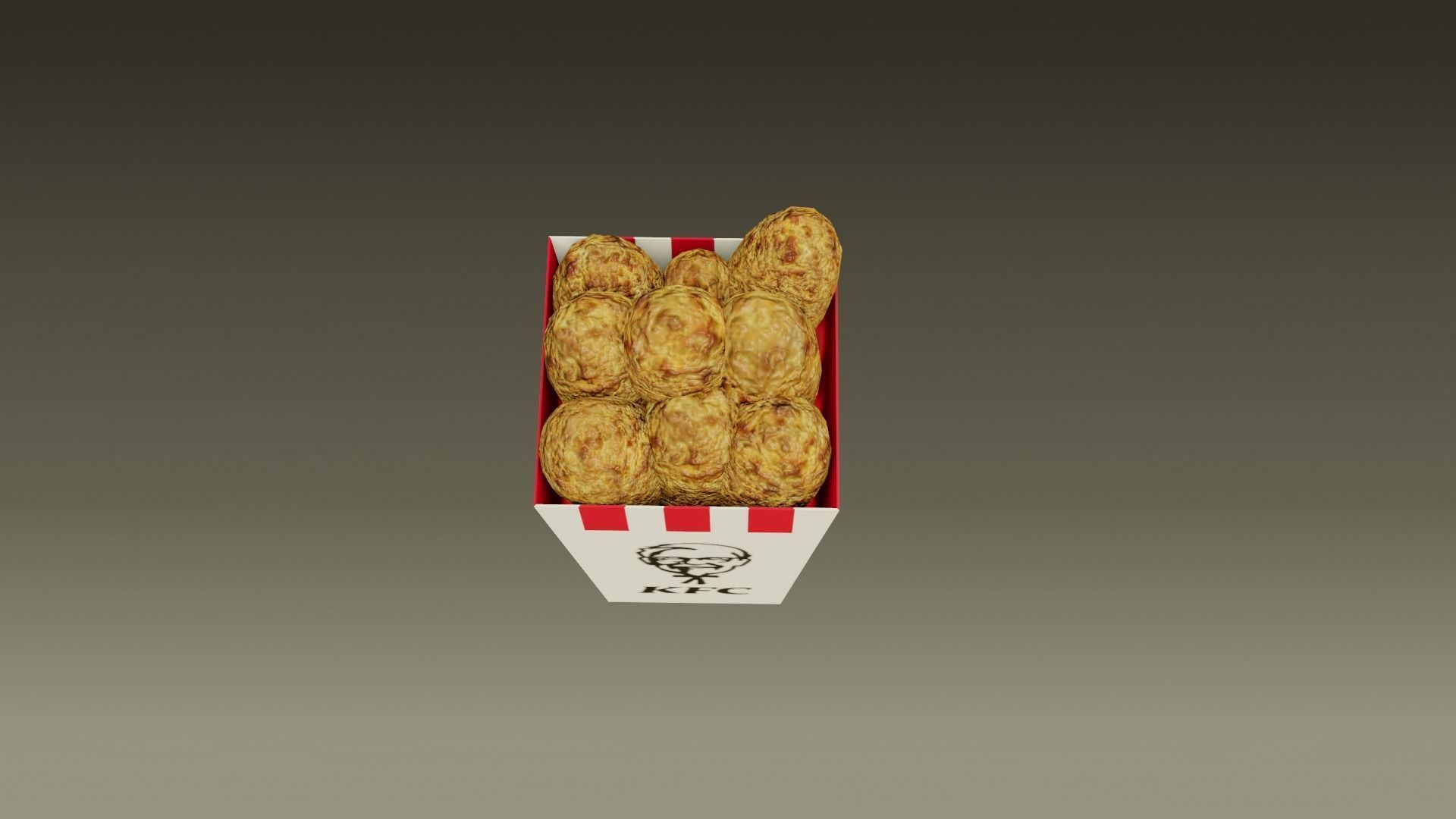 KFC - Kentucky Fried Chicken - medio - 2021 - low poly Low-poly 3D model_4