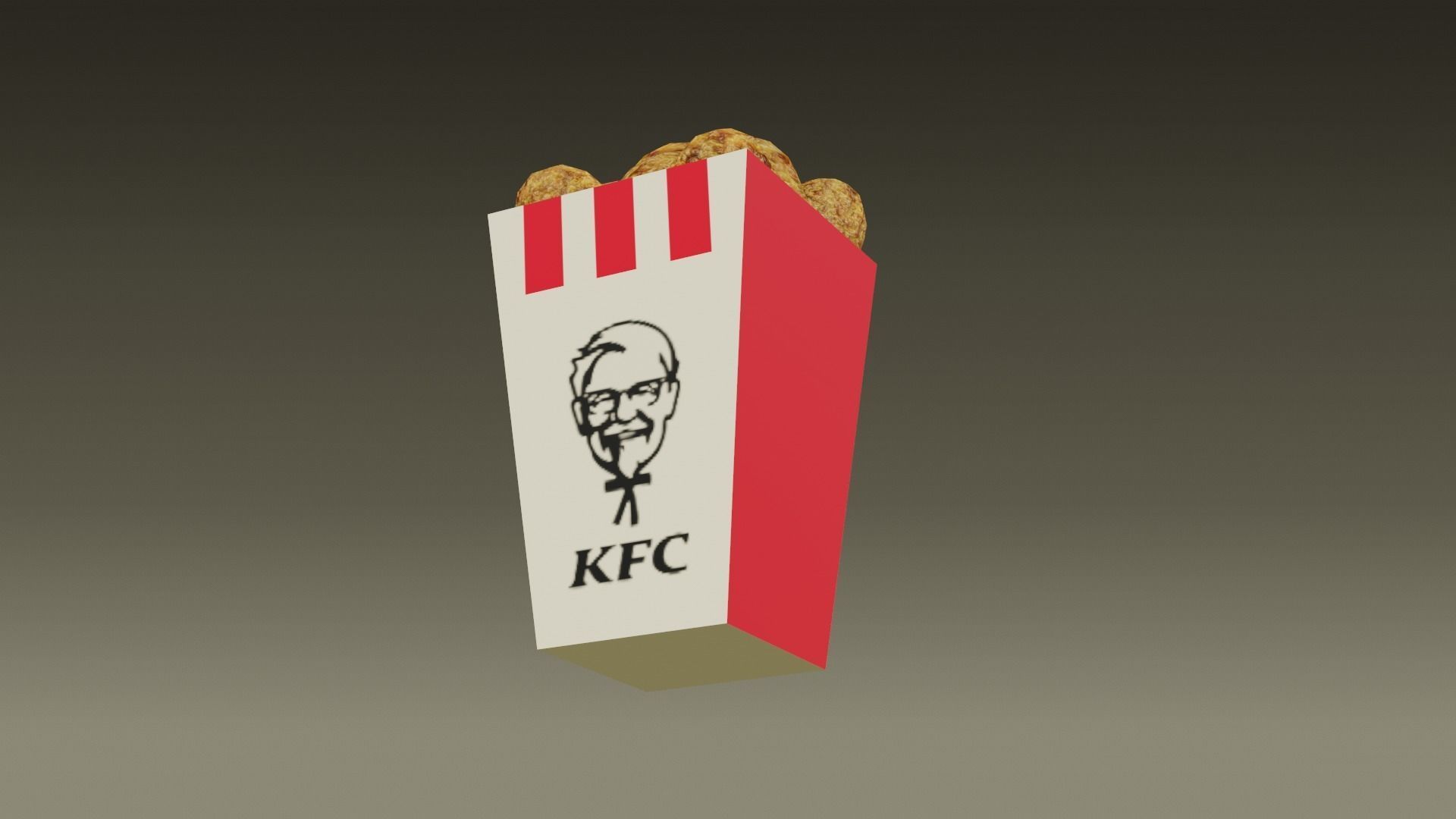 KFC - Kentucky Fried Chicken - medio - 2021 - low poly Low-poly 3D model_9