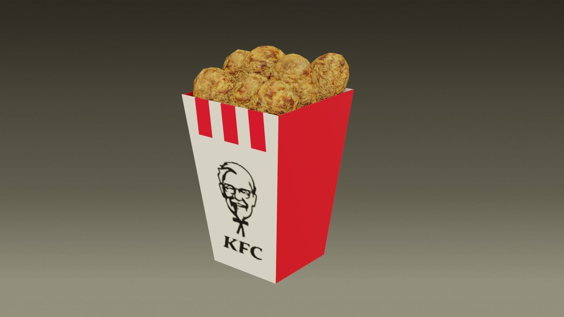 KFC - Kentucky Fried Chicken - medio - 2021 - low poly Low-poly 3D model_7