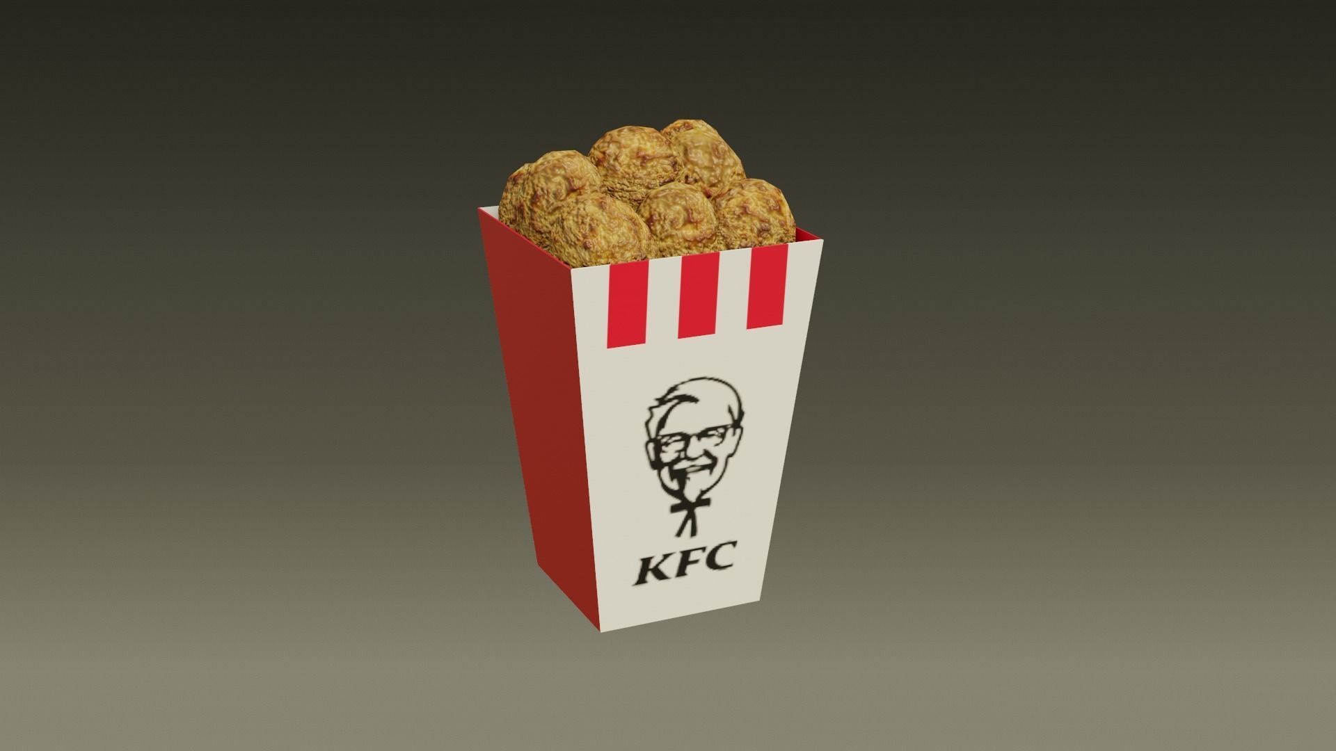 KFC - Kentucky Fried Chicken - medio - 2021 - low poly Low-poly 3D model_1