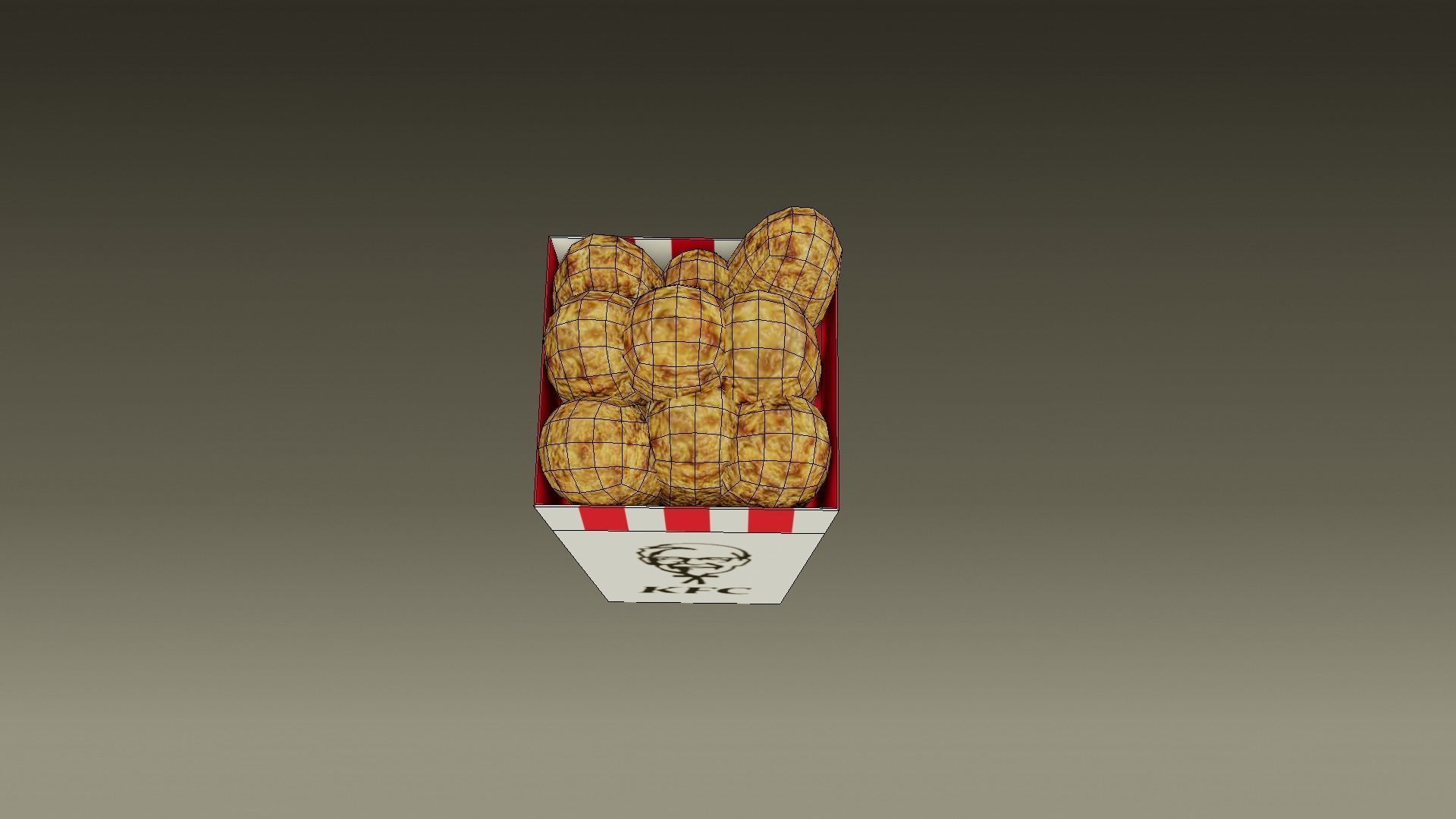 KFC - Kentucky Fried Chicken - medio - 2021 - low poly Low-poly 3D model_5
