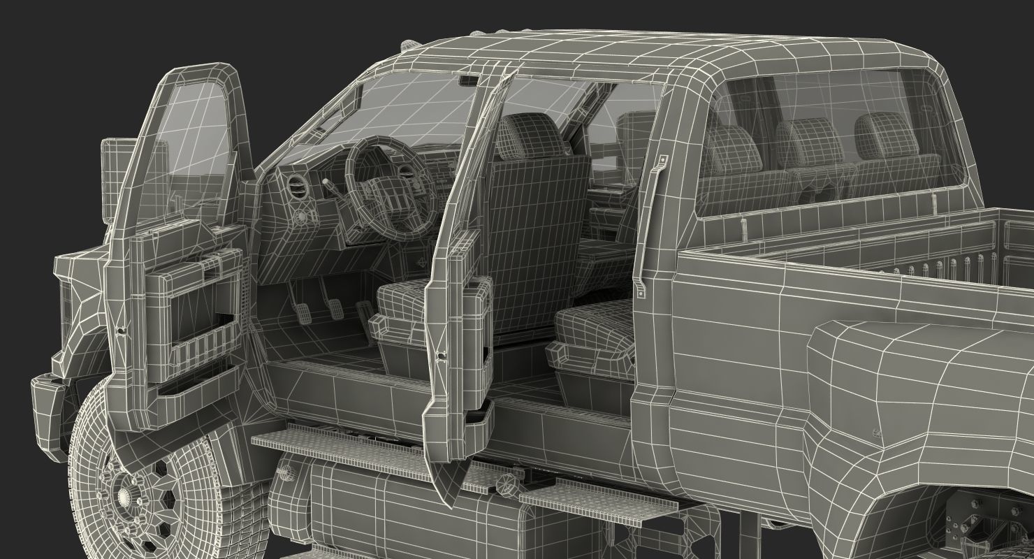 Generic Pickup Rigged 3D model_34