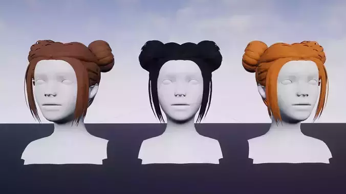 Hairstyle 7 three mannequin heads