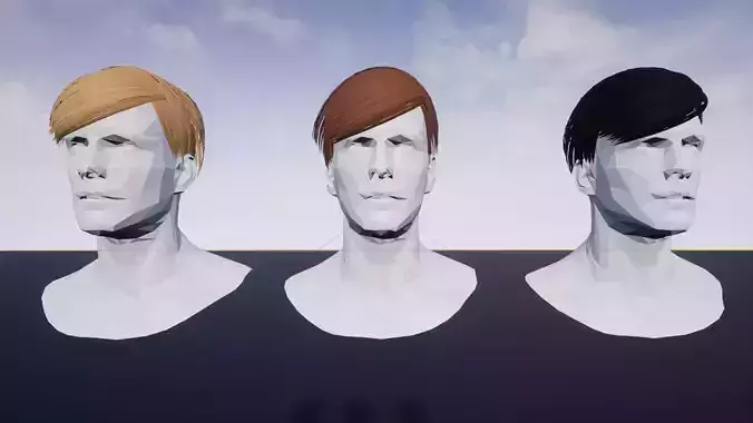 Hairstyle 9 three men | 3D model - 3D model önizlemesi