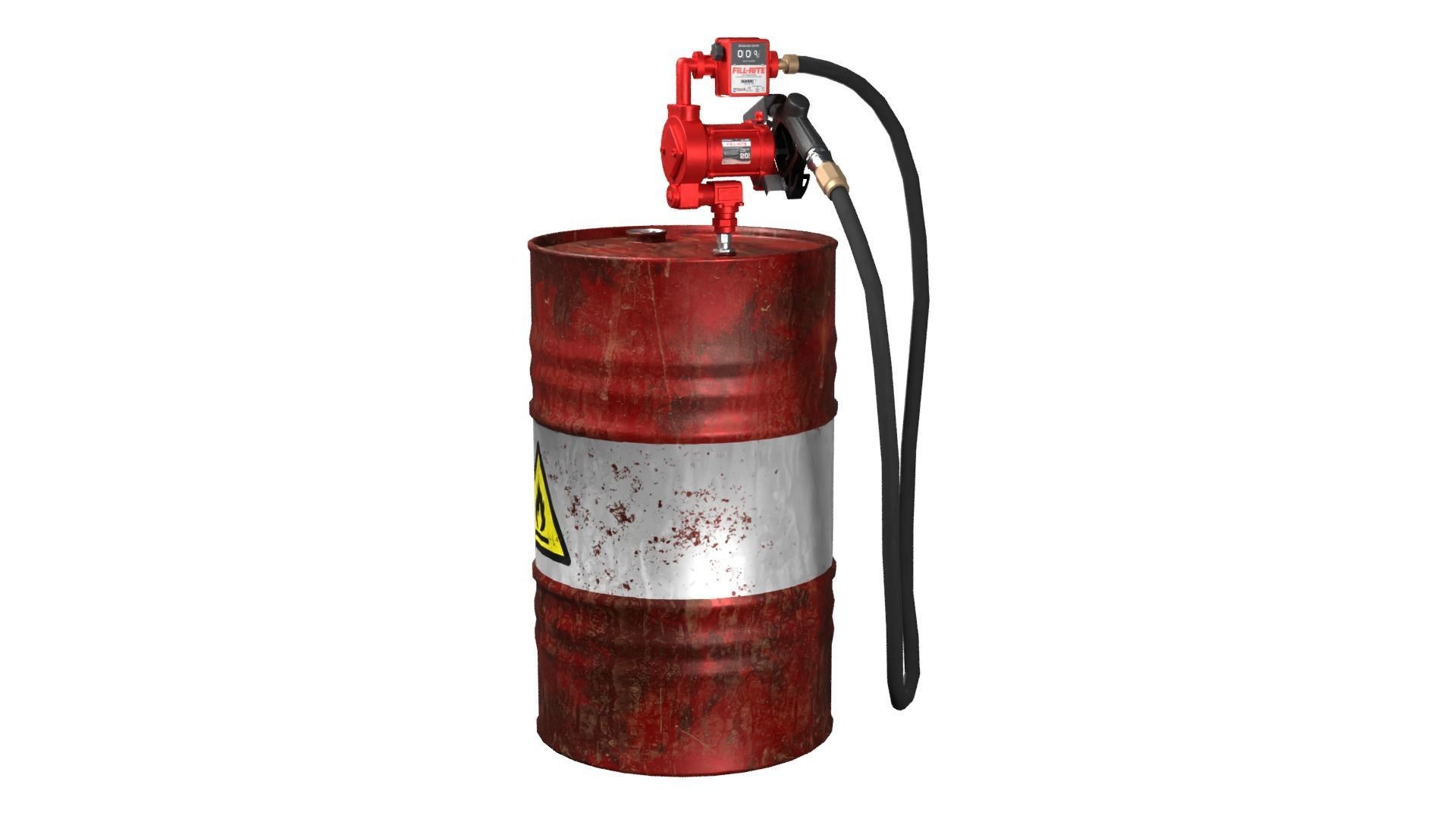 Oil Barrel Low-poly 3D model_2