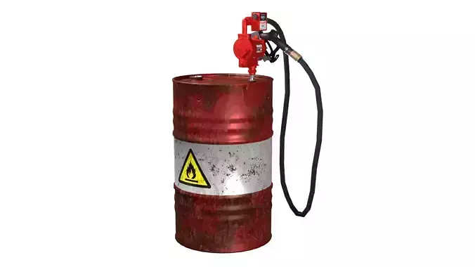 Oil Barrel Low-poly 3D model