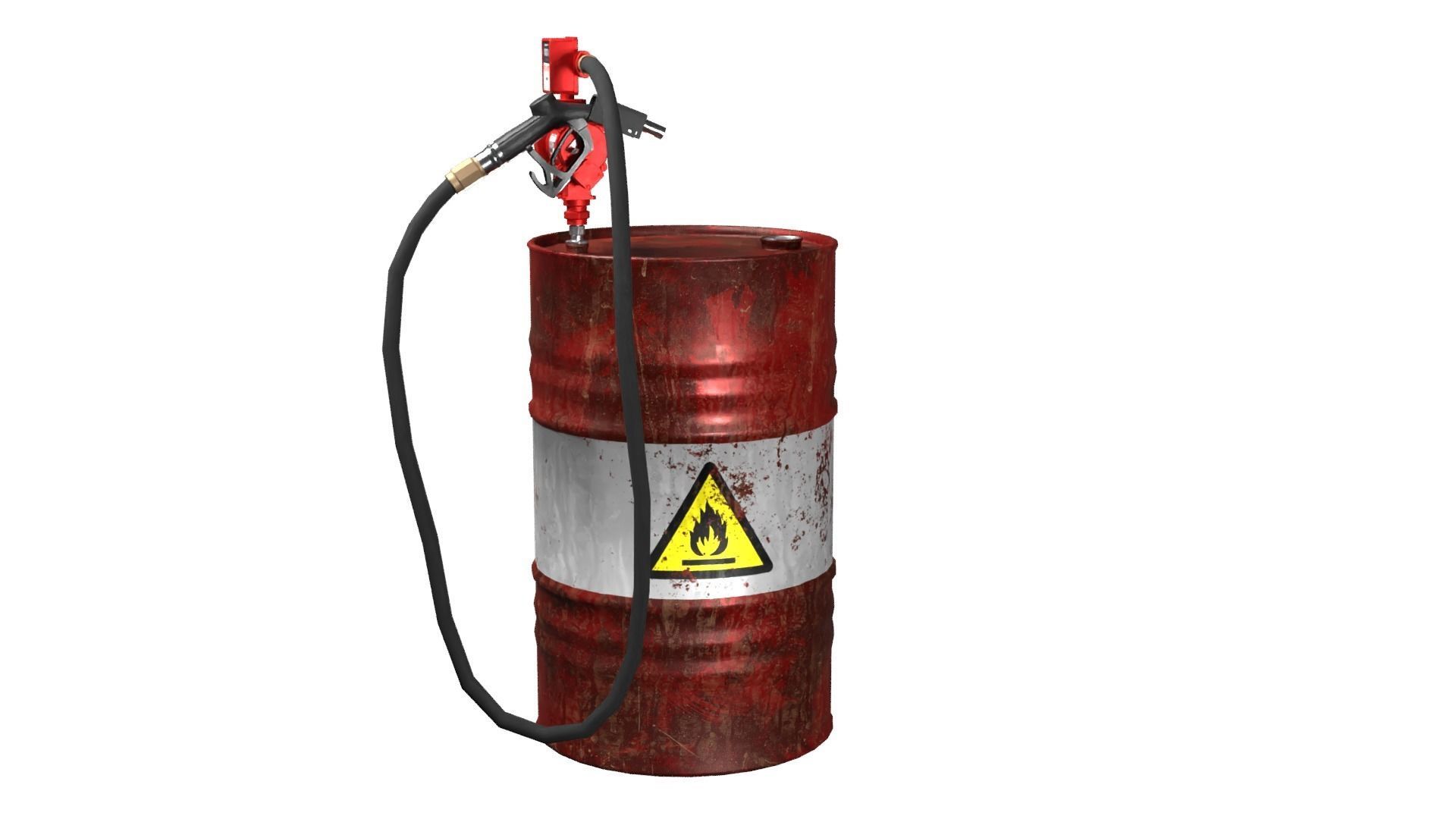Oil Barrel Low-poly 3D model_5