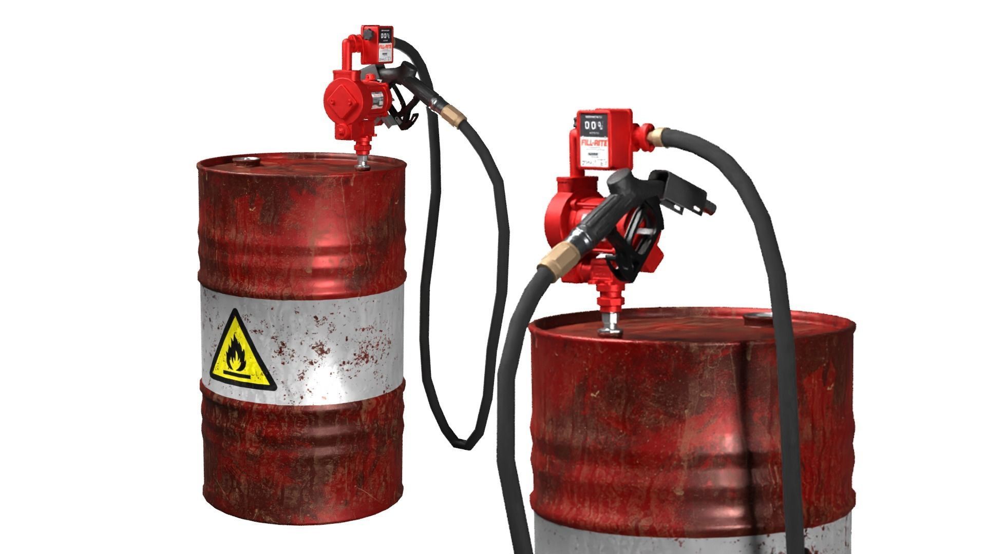 Oil Barrel Low-poly 3D model_1