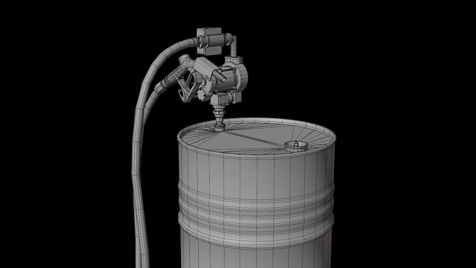 Oil Barrel Low-poly 3D model_15