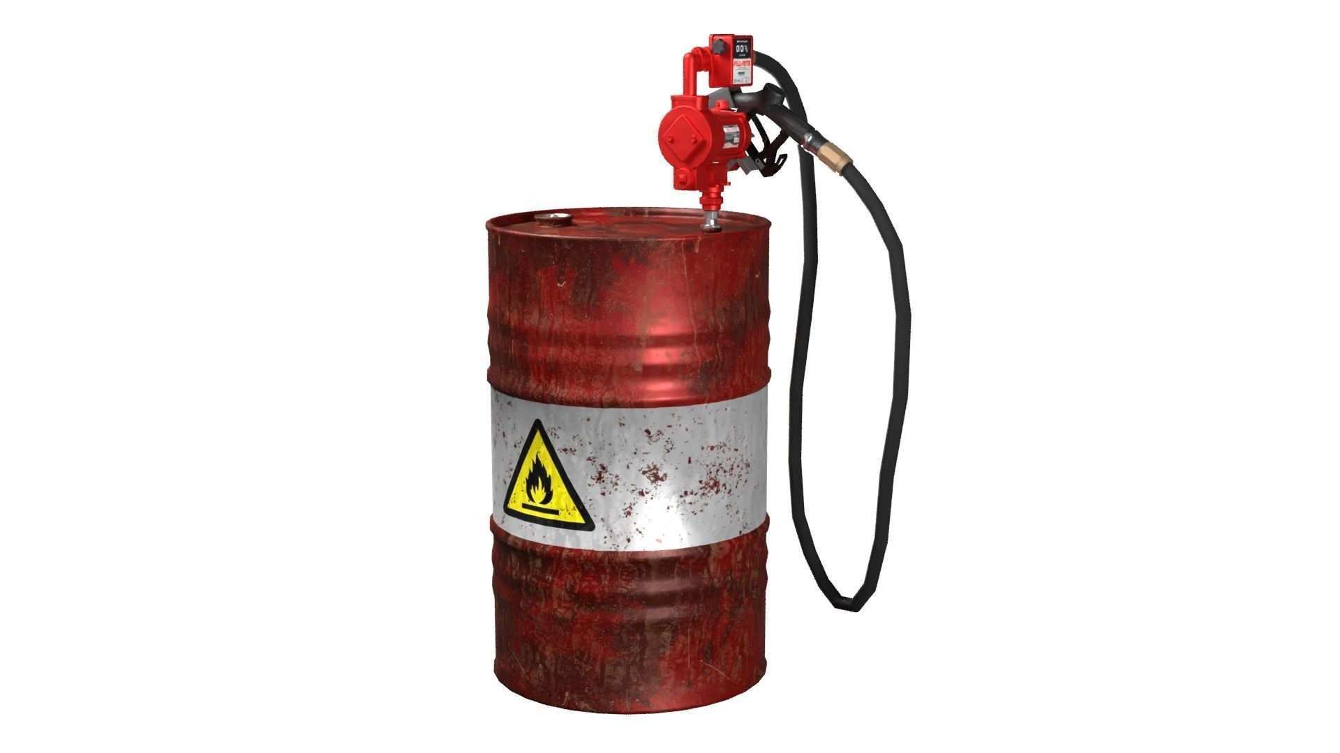 Oil Barrel Low-poly 3D model_12
