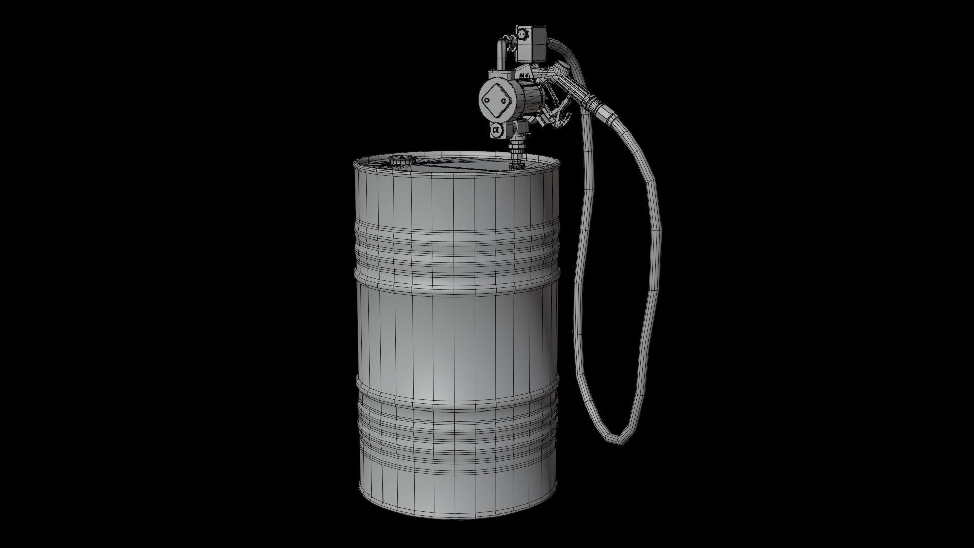 Oil Barrel Low-poly 3D model_13