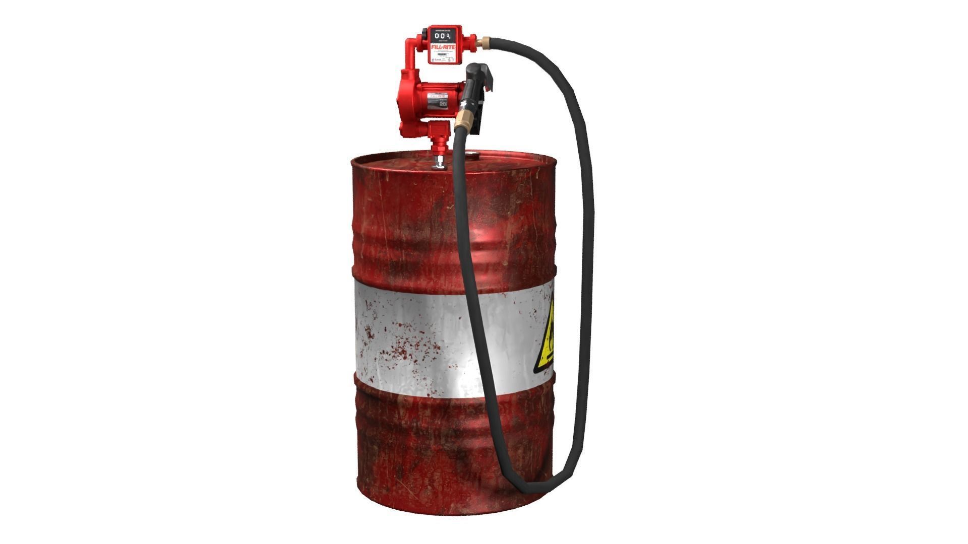 Oil Barrel Low-poly 3D model_3