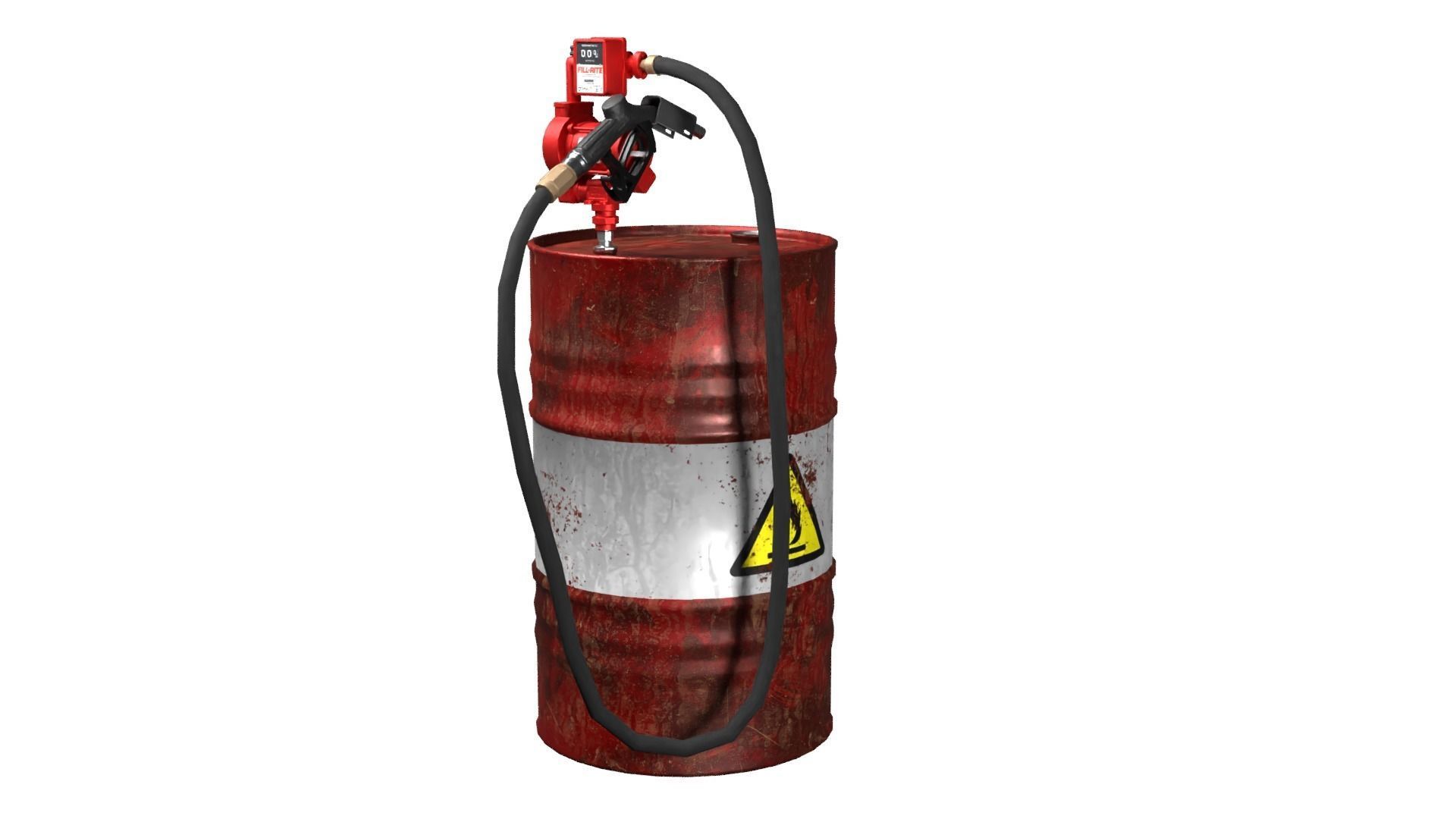 Oil Barrel Low-poly 3D model_4