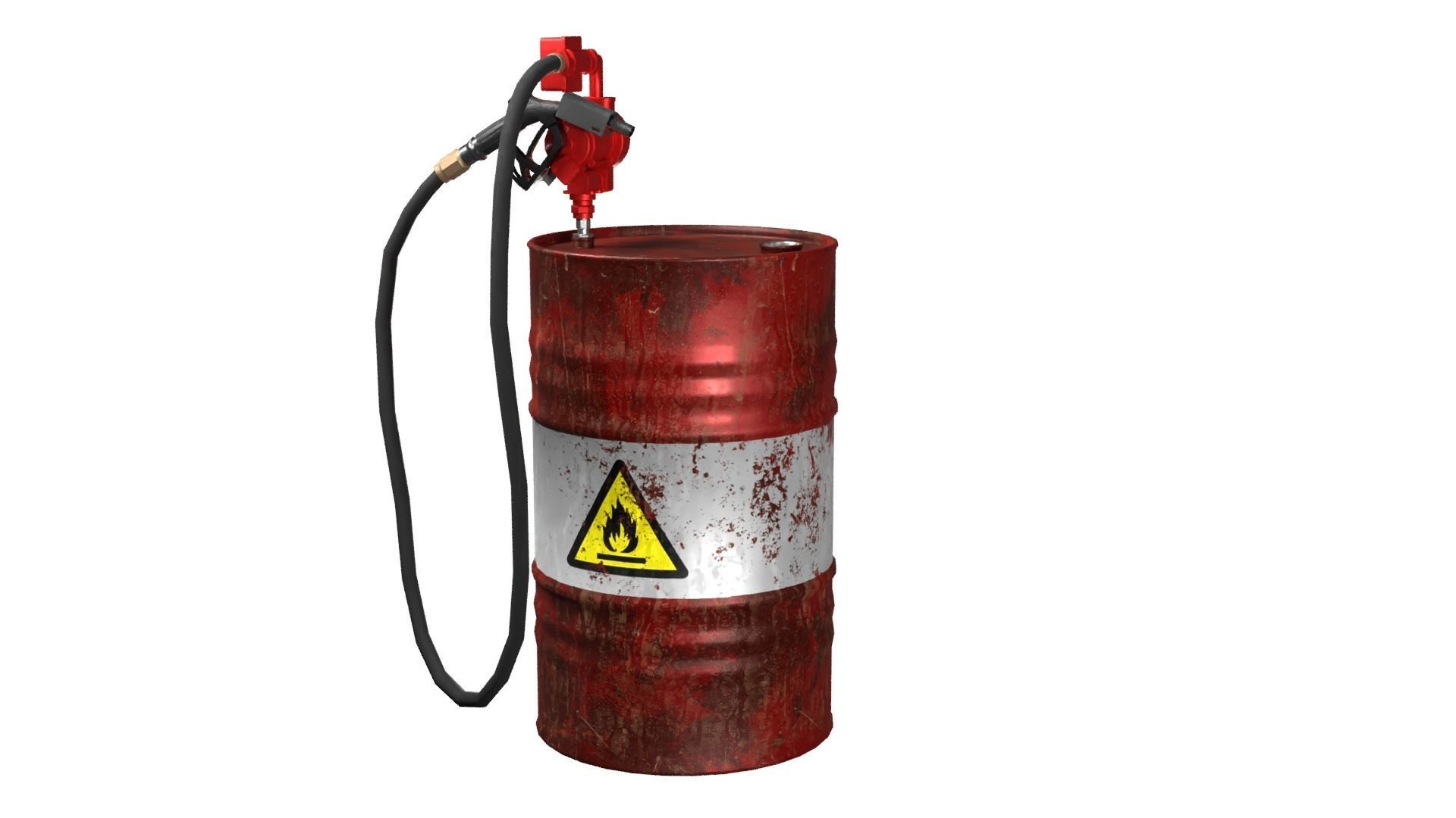 Oil Barrel Low-poly 3D model_6