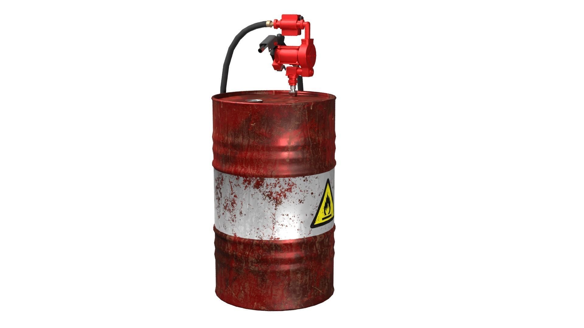 Oil Barrel Low-poly 3D model_9