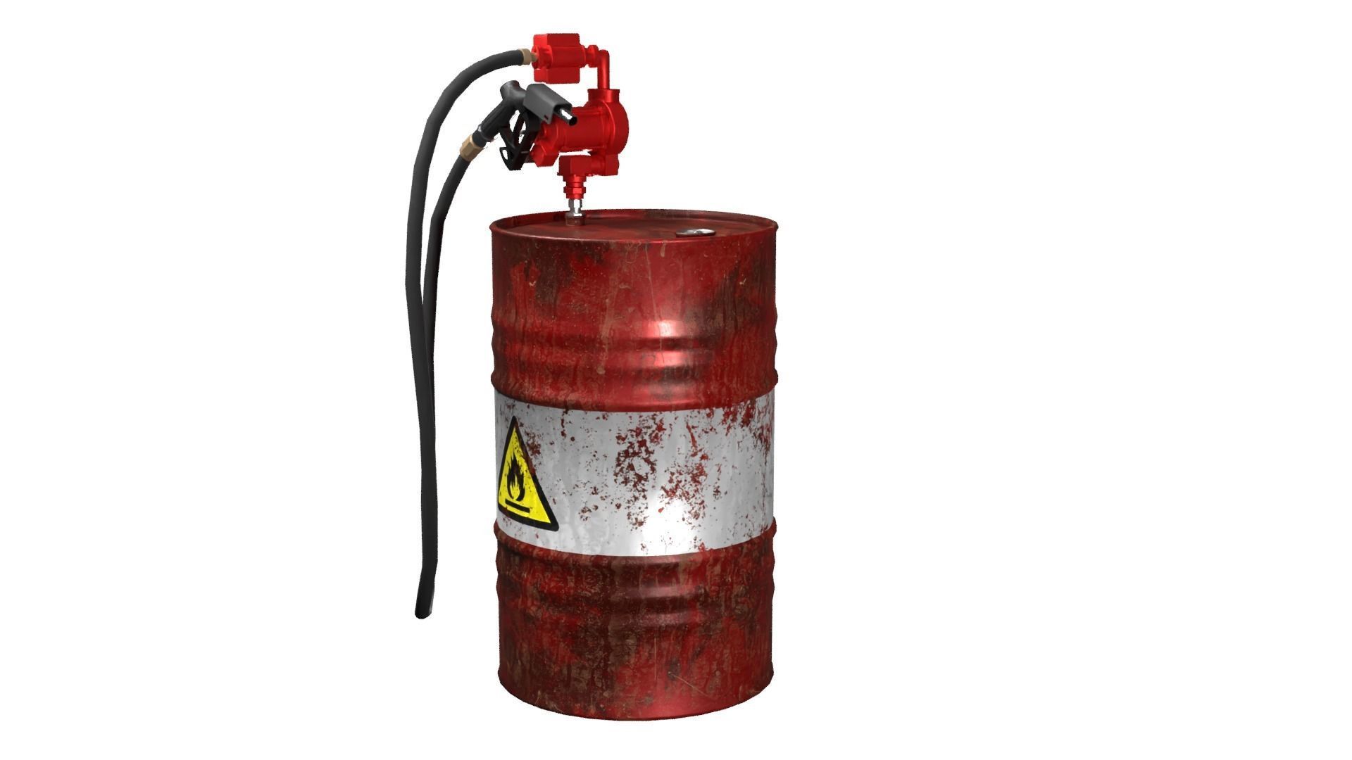 Oil Barrel Low-poly 3D model_7