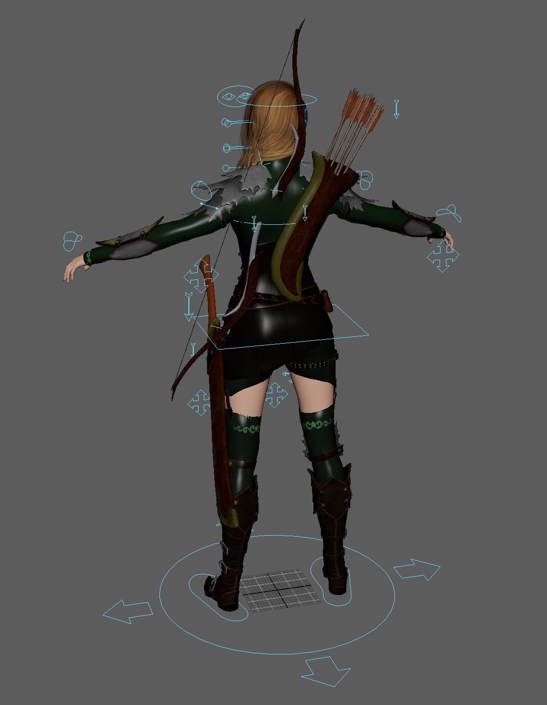 Elf Archer Low-poly 3D model_5