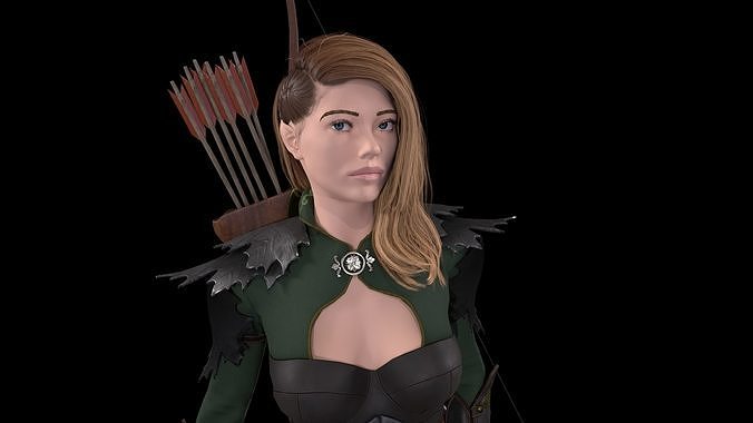 Elf Archer Low-poly 3D model