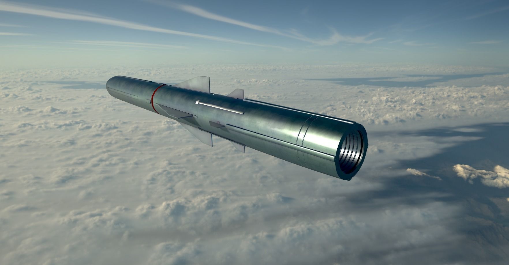 BrahMos Cruise Missile Low-poly 3D model_10