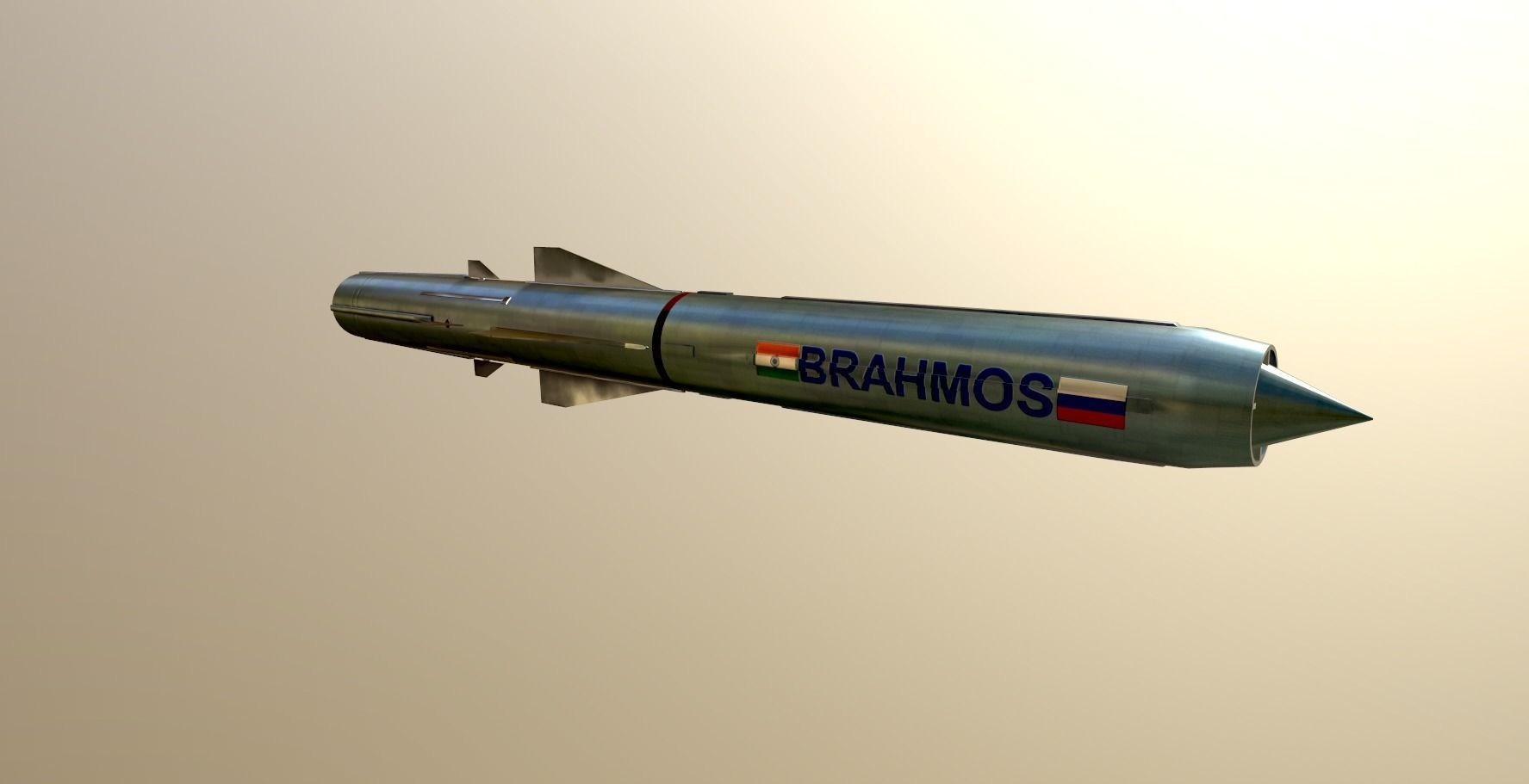 BrahMos Cruise Missile Low-poly 3D model_1