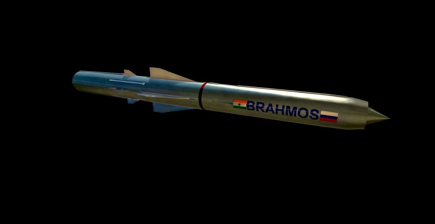 BrahMos Cruise Missile Low-poly 3D model_19