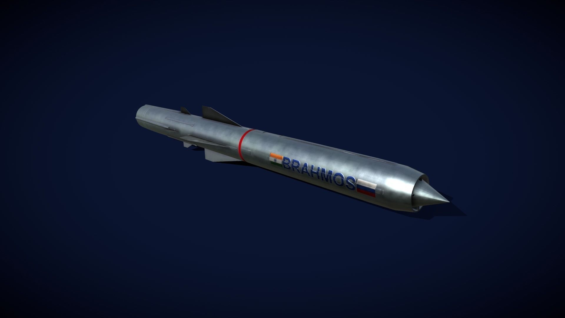 BrahMos Cruise Missile Low-poly 3D model_21