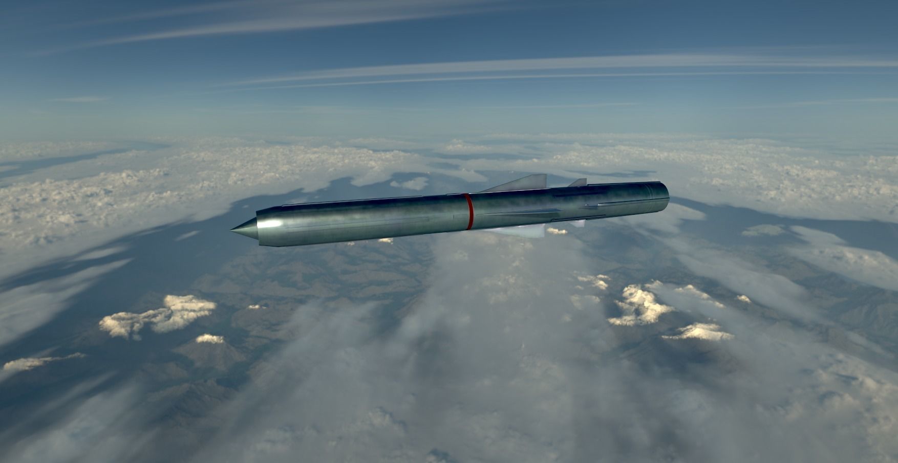 BrahMos Cruise Missile Low-poly 3D model_8