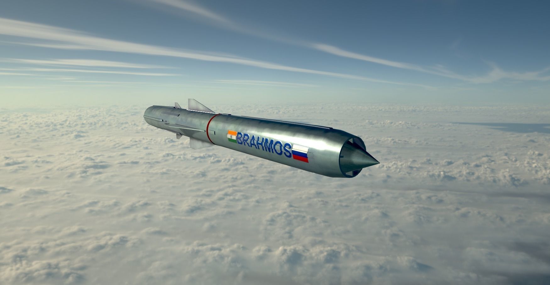 BrahMos Cruise Missile Low-poly 3D model_2
