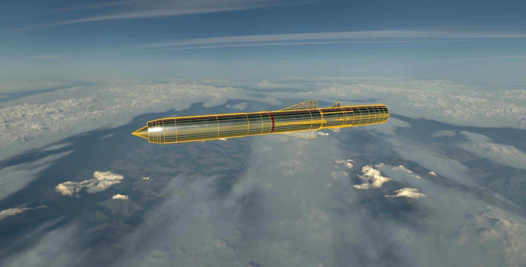 BrahMos Cruise Missile Low-poly 3D model_9