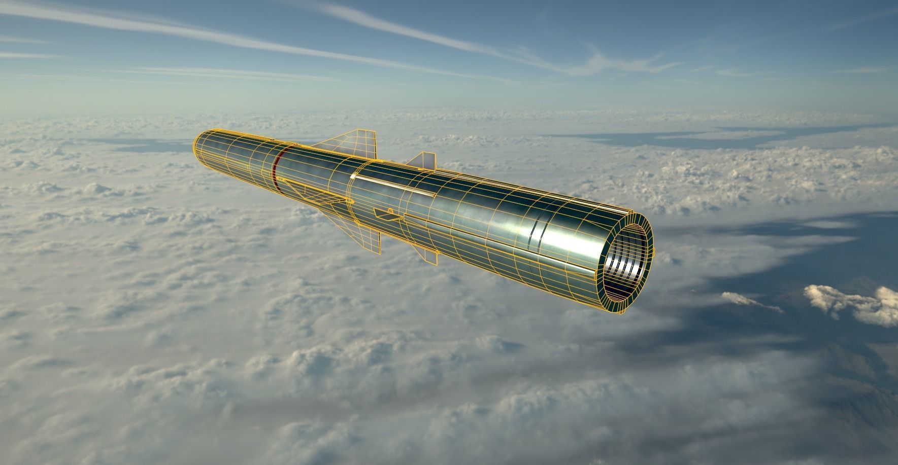 BrahMos Cruise Missile Low-poly 3D model_11