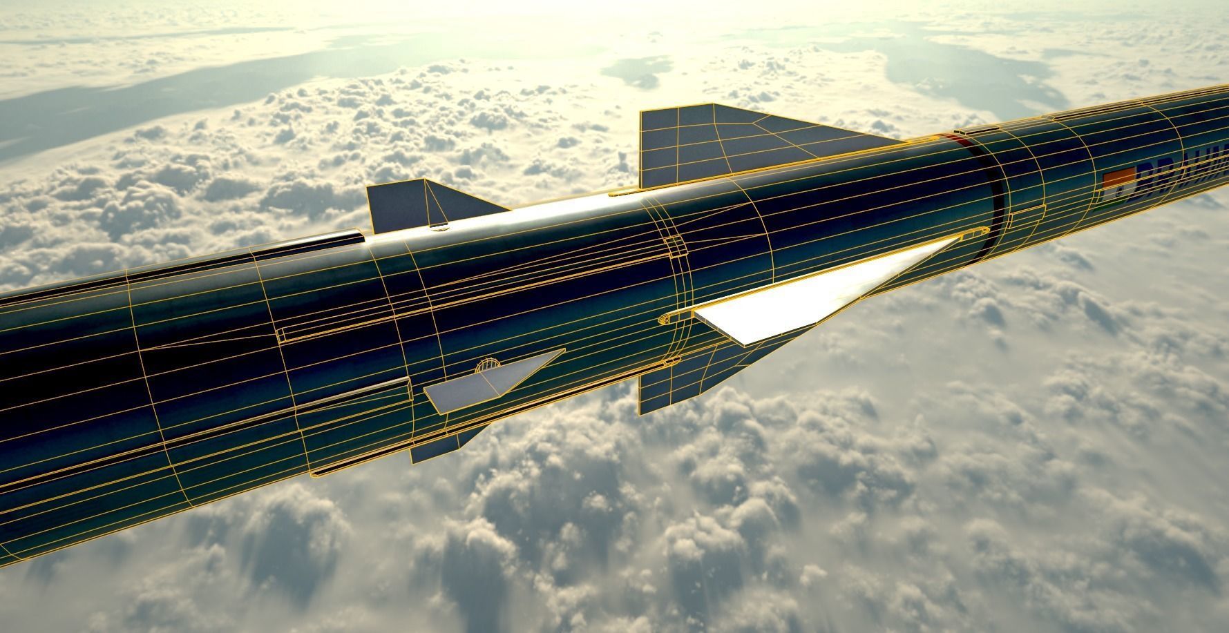BrahMos Cruise Missile Low-poly 3D model_16