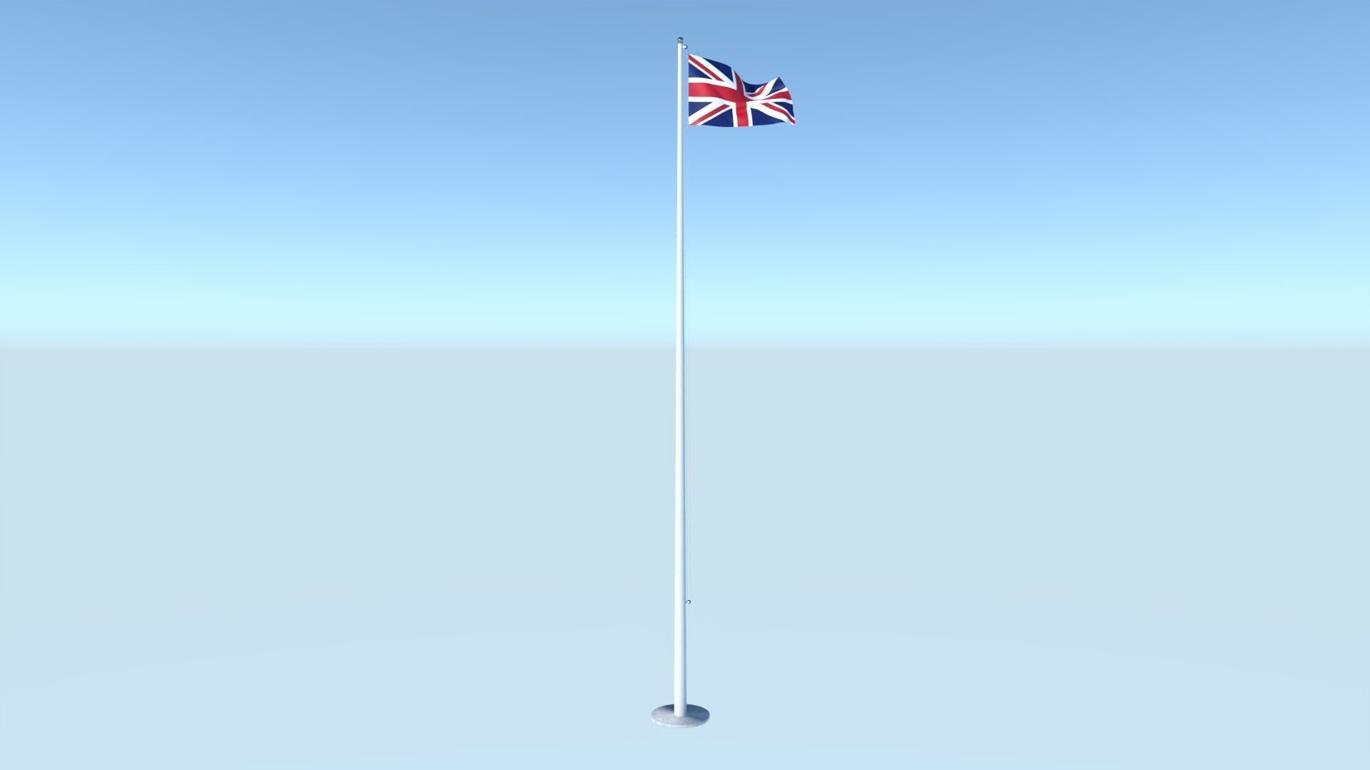 Animated Flag of United Kingdom Low-poly 3D model_5