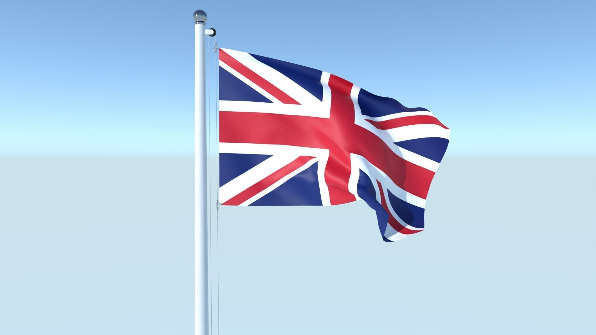 Animated Flag of United Kingdom Low-poly 3D model_1