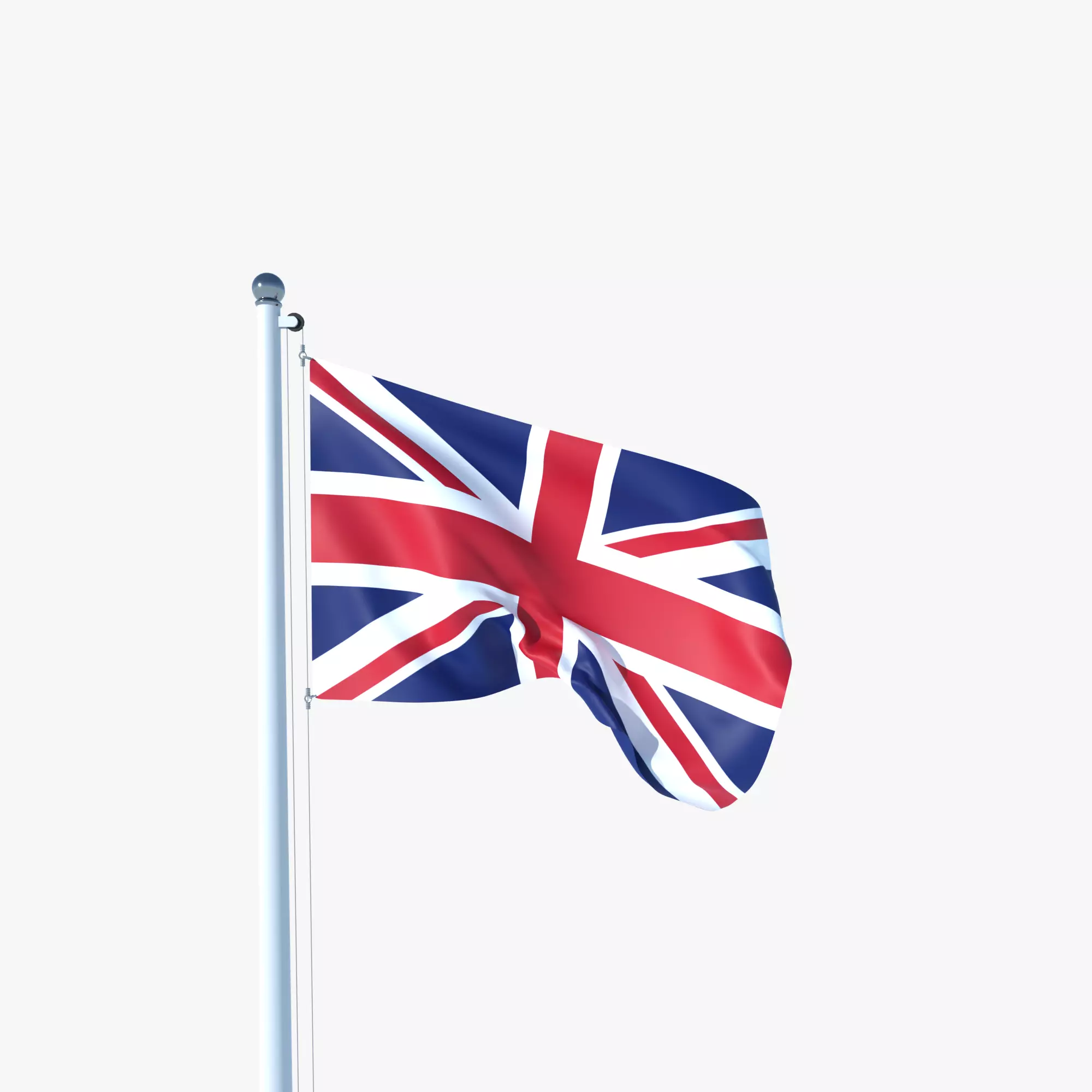 Animated Flag of United Kingdom Low-poly 3D model_0