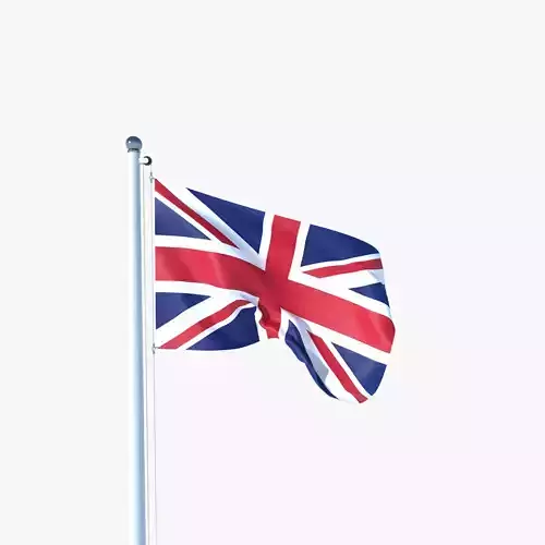 Animated Flag of United Kingdom Low-poly 3D model