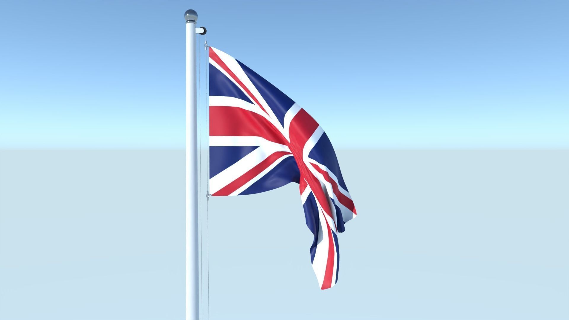 Animated Flag of United Kingdom Low-poly 3D model_2