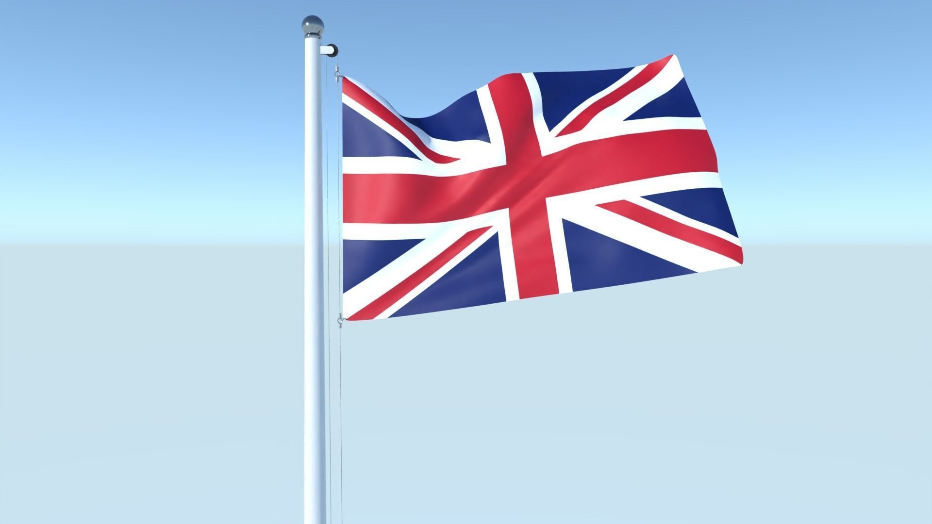 Animated Flag of United Kingdom Low-poly 3D model_3