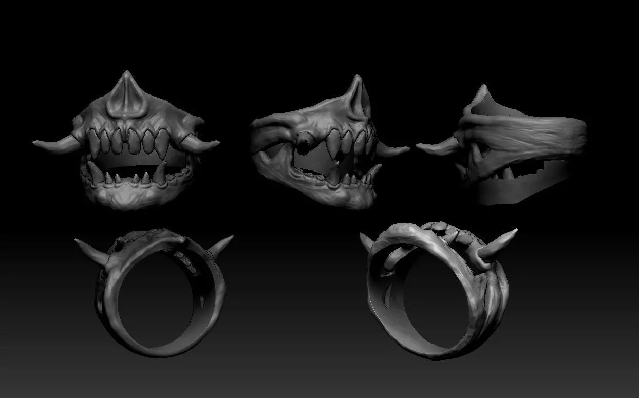 Troll jaw Ring 3D print model