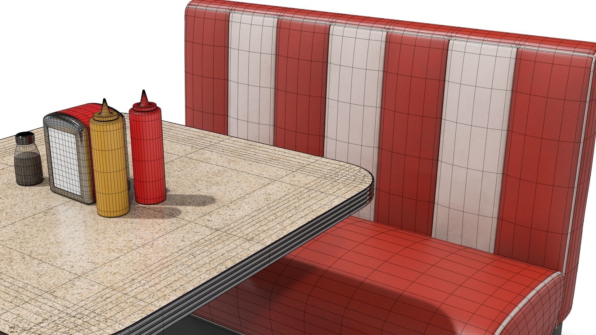 American Diner Furniture 3D model_18