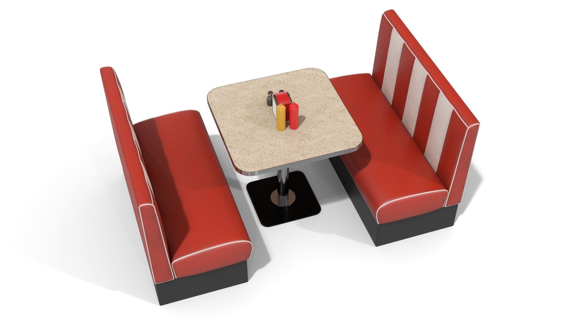 American Diner Furniture 3D model_2