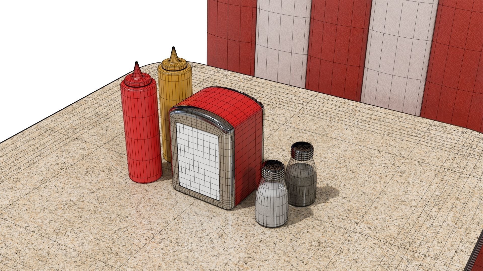 American Diner Furniture 3D model_17